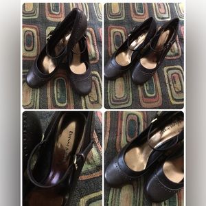 Etienne Aigner 9M Nadine Dark Brown leather Mary Jane womens